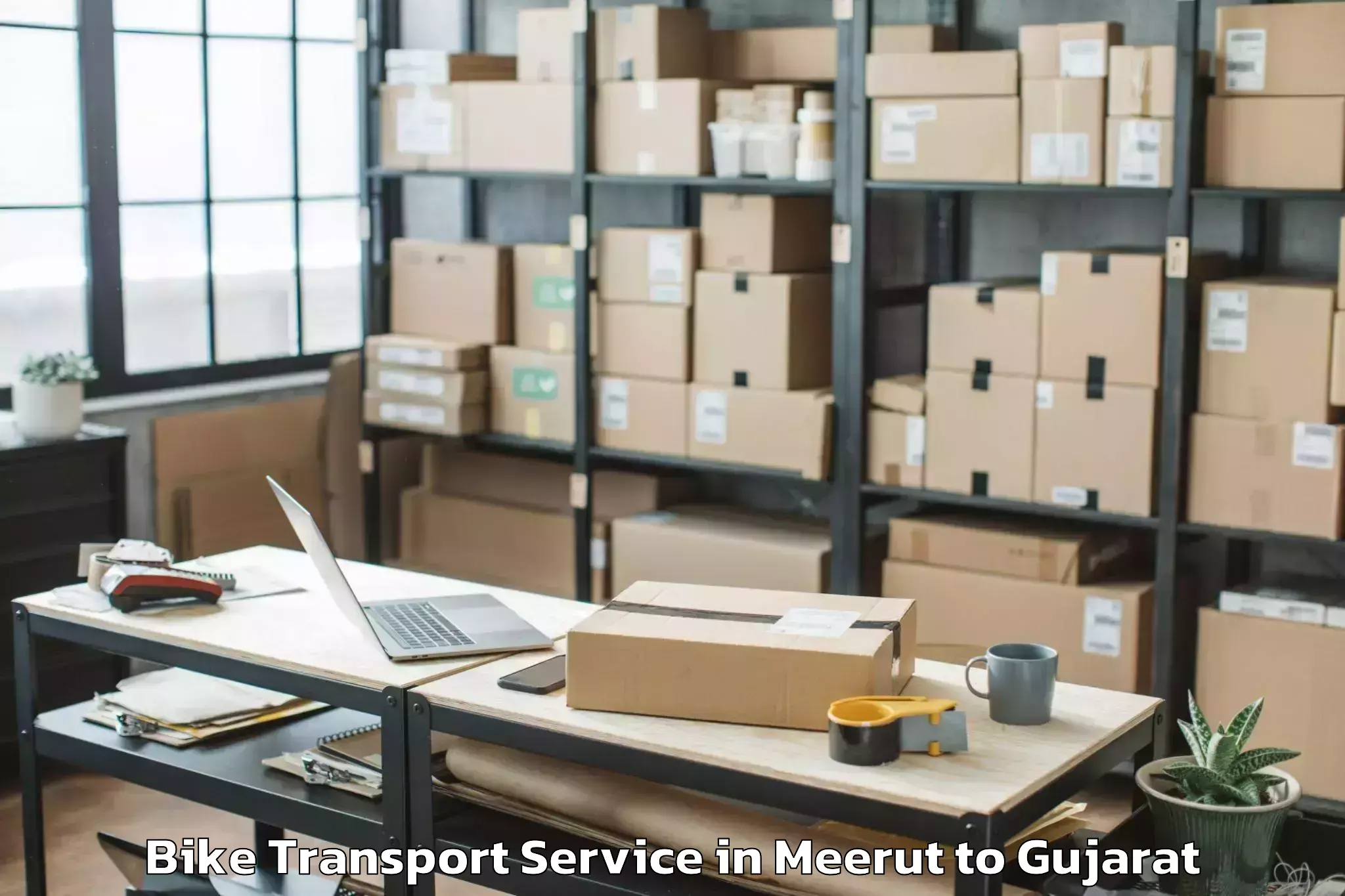 Reliable Meerut to Bharuch Bike Transport